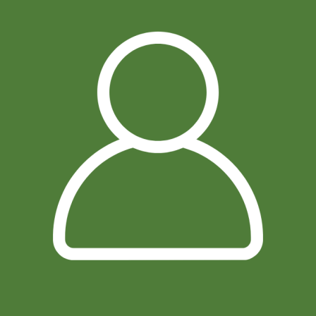 Green background with white avatar outline of a person