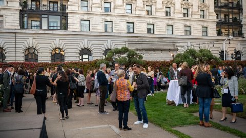 Attendees at a reception