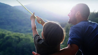 Father and son fishing