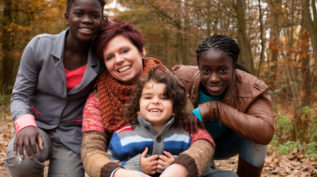 diverse family with adopted children