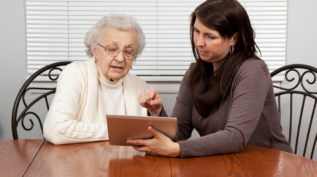 teaching a grandmother technology with a tablet