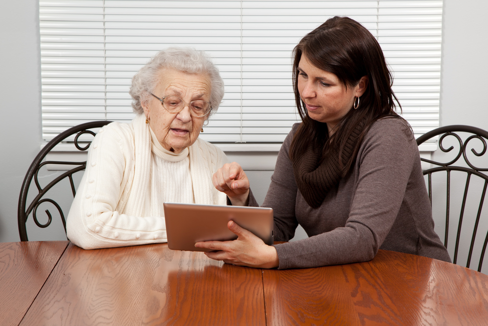 teaching a grandmother technology with a tablet