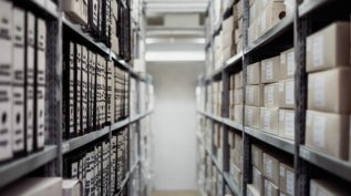 archives stored in shelves in a library