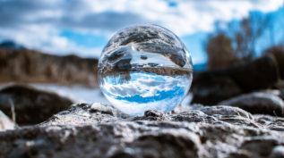 reflection upside down through lensball