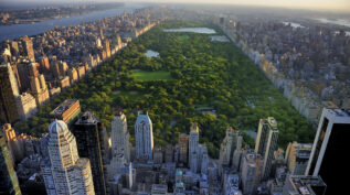 Aerial view of Central Park in New York City